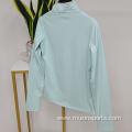 Light Green Stand Collar Equestrian Base Layer Women